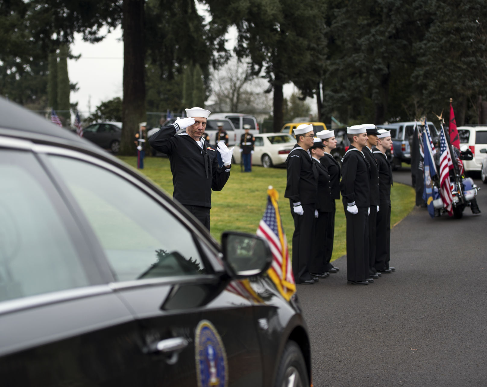 Hearse arrival